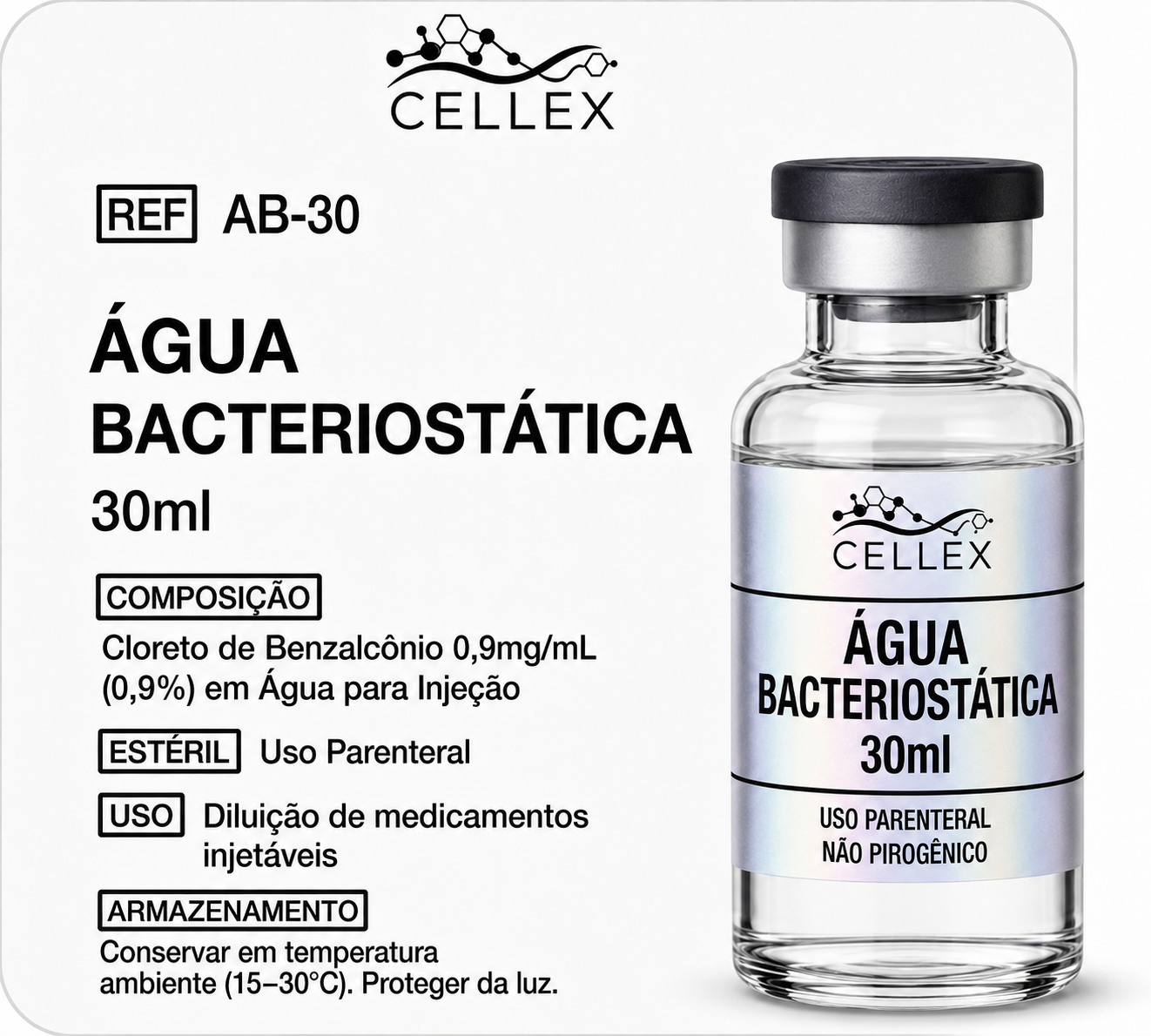 Água Bacteriostática 30ml